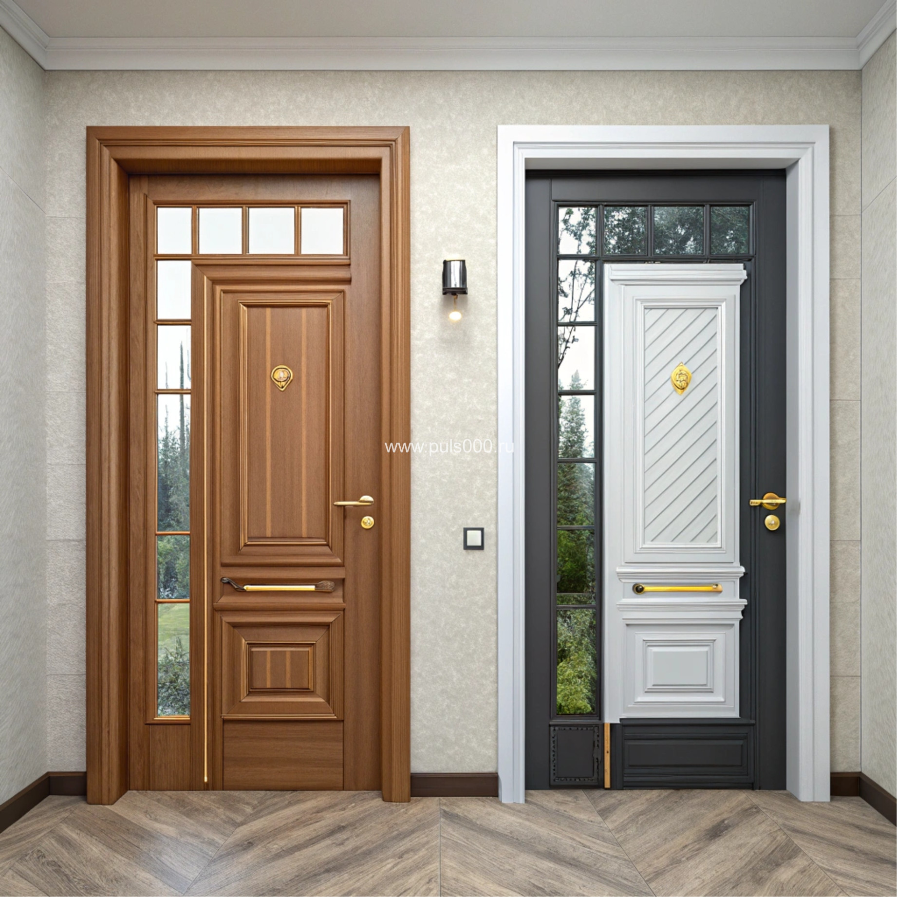 Стальная дверь для коттеджа коричневая, цена 15 250  руб.